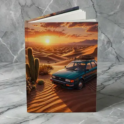 Subaru Wagon Desert Sunset Sand Dunes