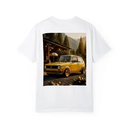 Vintage Volkswagen Golf Mk1 Yellow Mountains