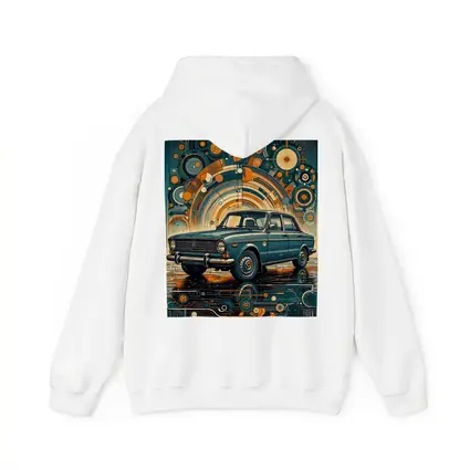 Vintage Soviet Sedan Retro Abstract Background Art