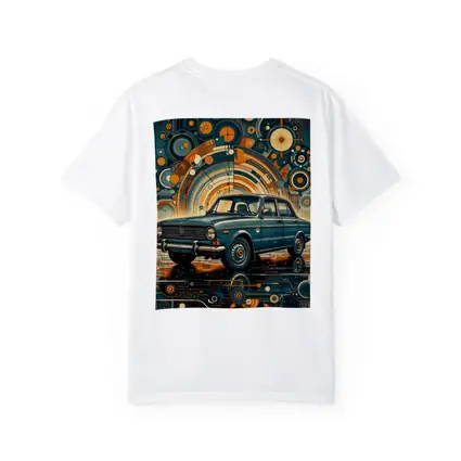 Vintage Soviet Sedan Retro Abstract Background Art