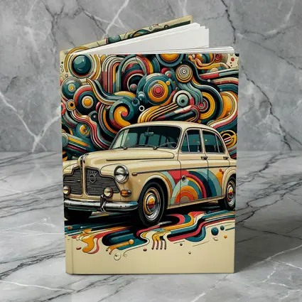 Vintage Volvo Classic Car Abstract Swirl Art