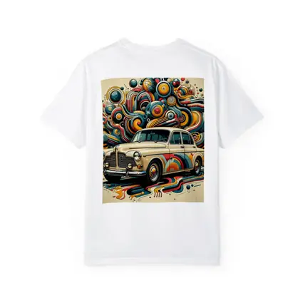 Vintage Volvo Classic Car Abstract Swirl Art