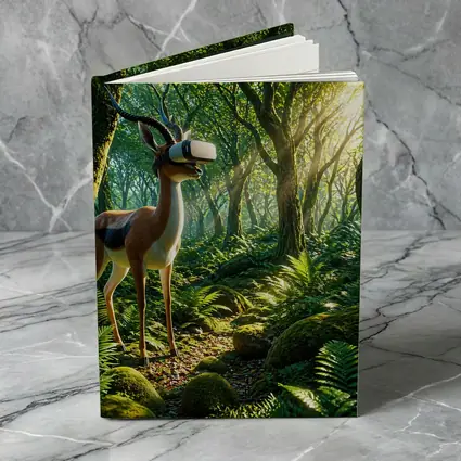 Antelope Wearing VR Headset in Forest