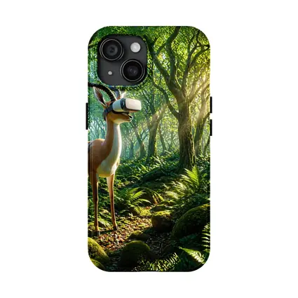 Antelope Wearing VR Headset in Forest