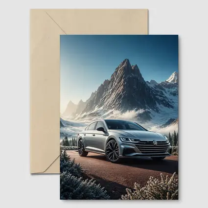 Volkswagen Arteon Silver Car Snowy Mountain