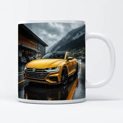 Volkswagen Arteon Yellow Wet Mountain Parking