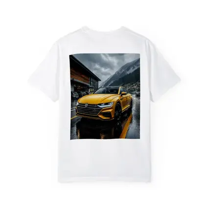 Volkswagen Arteon Yellow Wet Mountain Parking