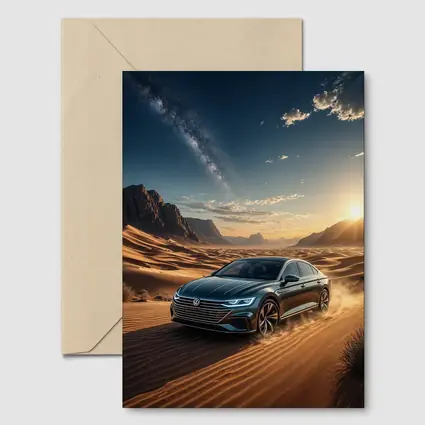Volkswagen Arteon Driving Through Desert Landscape