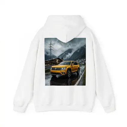 Volkswagen Atlas Yellow SUV Rainy Mountain Village