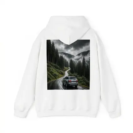 Volkswagen Atlas on Rainy Mountain Forest Road