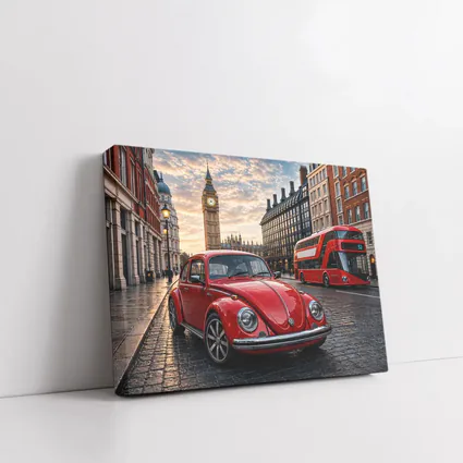 Volkswagen Beetle Red London Big Ben Street