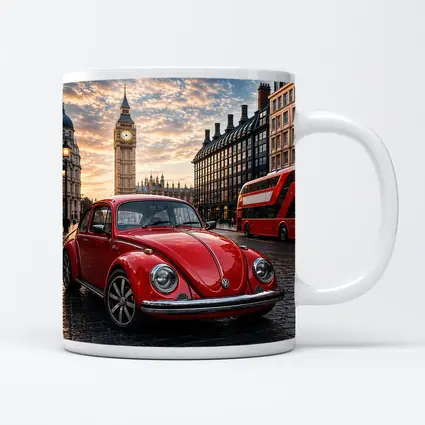 Volkswagen Beetle Red London Big Ben Street