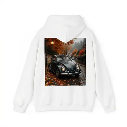 Volkswagen Beetle On Rainy Cobblestone Autumn Street
