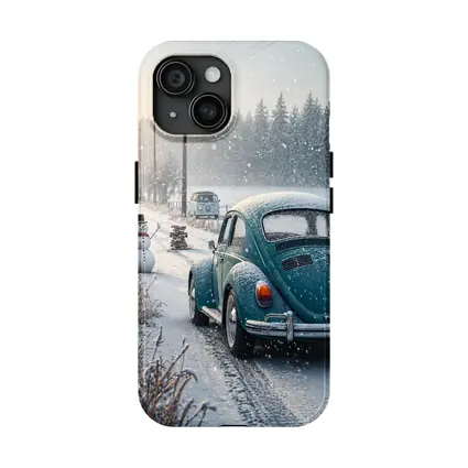 Volkswagen Beetle Winter Snow Country Road