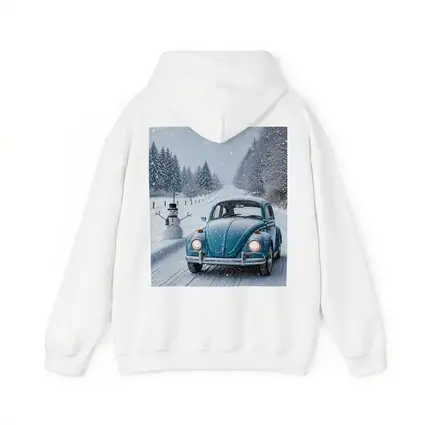 Volkswagen Beetle Classic Car Snowy Winter Road
