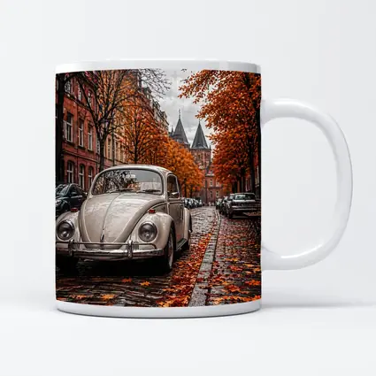 Volkswagen Beetle Classic Cobblestone Autumn Street