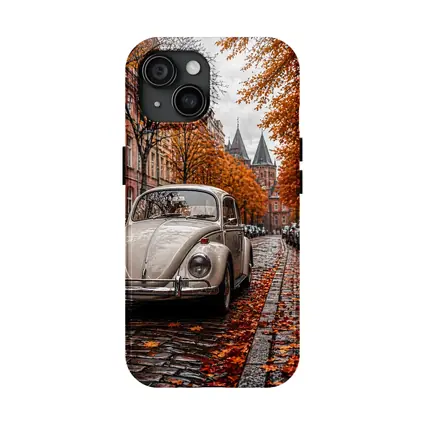 Volkswagen Beetle Classic Cobblestone Autumn Street