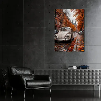 Volkswagen Beetle Classic Cobblestone Autumn Street