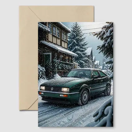 Volkswagen Corrado Green Car Winter Scene