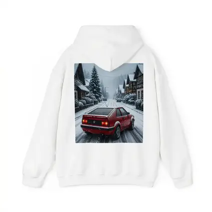 Volkswagen Corrado Red Car Snowy Village Street