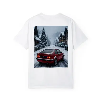 Volkswagen Corrado Red Car Snowy Village Street
