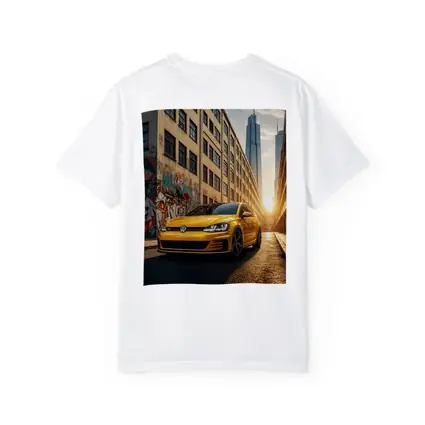 Volkswagen Golf GTI Yellow Urban Street Sunset