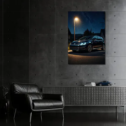 Volkswagen Golf Parked Under Night Sky