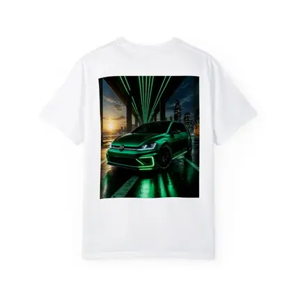 Volkswagen Golf R Green Neon Night City