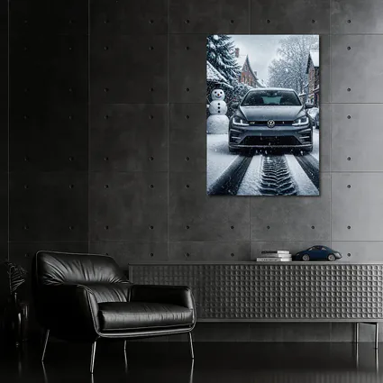 Volkswagen Golf R Driving Through Winter Snow