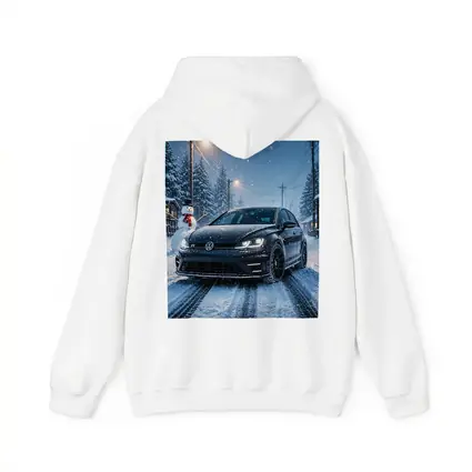 Volkswagen Golf R Black Winter Snow Night