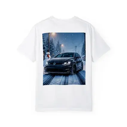 Volkswagen Golf R Black Winter Snow Night