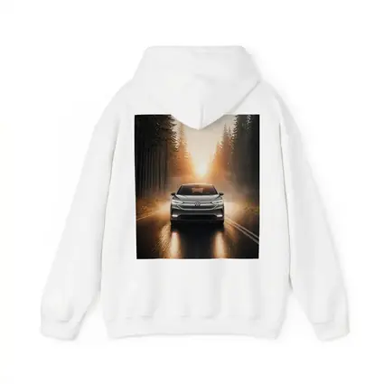 Volkswagen ID4 Silver On Foggy Forest Road