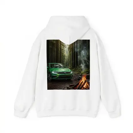Volkswagen Passat Green Forest Campfire Scene