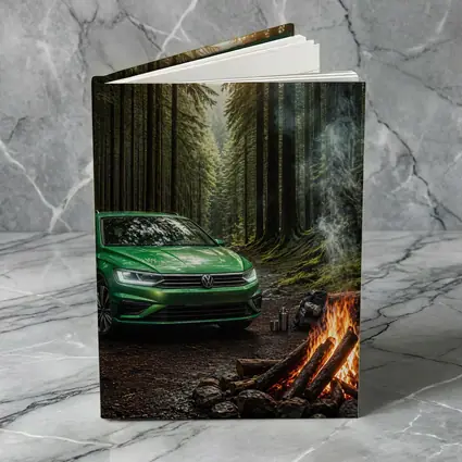 Volkswagen Passat Green Forest Campfire Scene