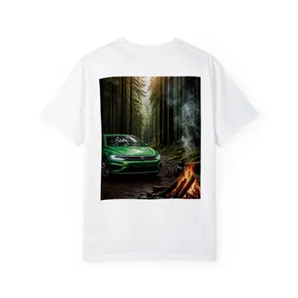 Volkswagen Passat Green Forest Campfire Scene