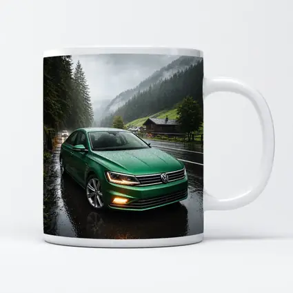 Volkswagen Passat Green Rain Mountain Road