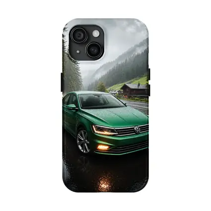 Volkswagen Passat Green Rain Mountain Road