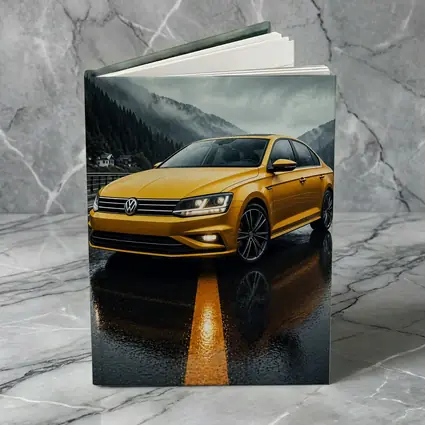 Volkswagen Passat Yellow Sedan Rainy Mountain Road