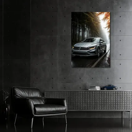 Volkswagen Jetta Silver Sedan Rainy Forest Road