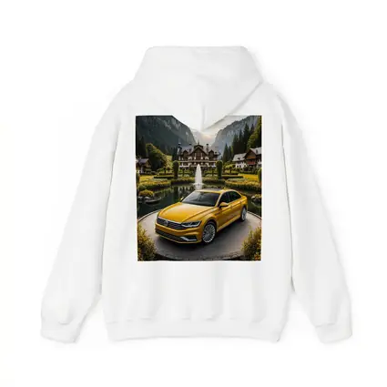 Volkswagen Passat Yellow Sedan Alpine Village Setting