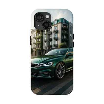 Volkswagen Passat Green Parked European City Street