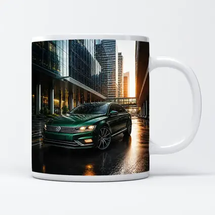 Volkswagen Passat Green Sedan City Sunset