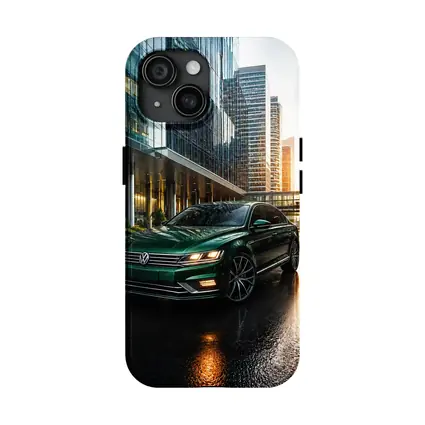 Volkswagen Passat Green Sedan City Sunset
