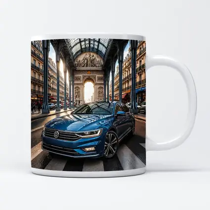 Volkswagen Passat Blue Car Paris Street
