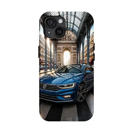 Volkswagen Passat Blue Car Paris Street