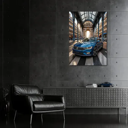 Volkswagen Passat Blue Car Paris Street