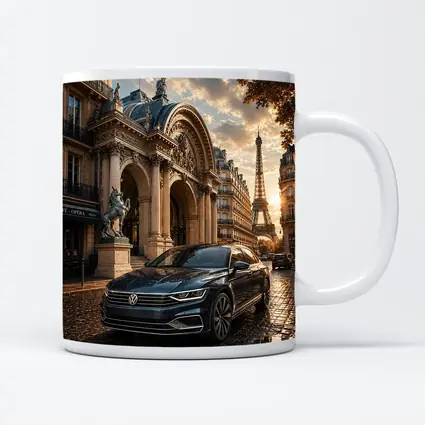 Volkswagen Passat Parked Near Eiffel Tower Paris