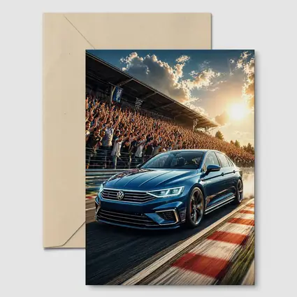 Volkswagen Passat Racing Circuit Cheering Crowd