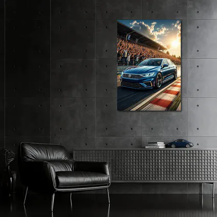 Volkswagen Passat Racing Circuit Cheering Crowd
