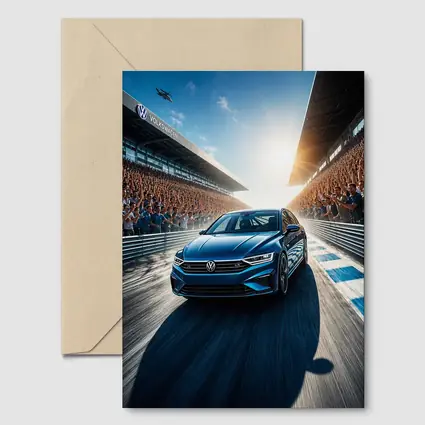 Volkswagen Passat Racing on Sunlit Track